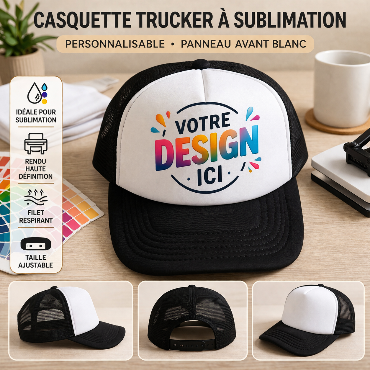 Casquette Trucker unisex à personnalisé