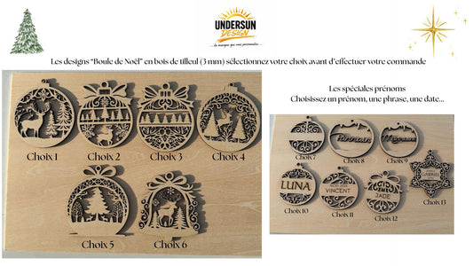 🪵 🎄 BOULES DE NOËL EN BOIS – CRÉATION ARTISANALE 🎄🪵 - Undersun Design