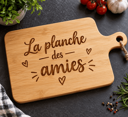 Planche à découper en bambou, gravure au laser - Undersun Design